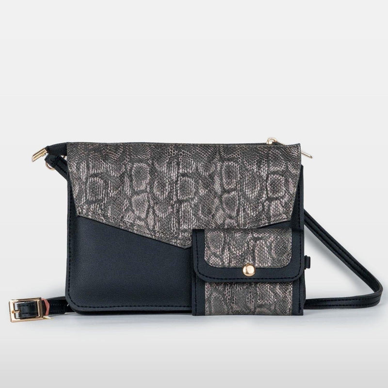Mamba Black Zippered Sling Bag (With Coin Pouch)