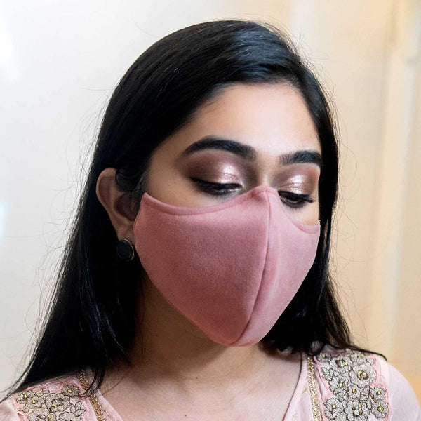 Blush Pink Adults Suede Aero Mask