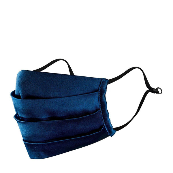 Moroccan Blue Adults Satin Pleated Mask