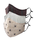 Kids Cotton Aero Mask (Red Stitch, Mono Grid, Beige Arrow Head)