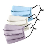 Adults Satin Pleated Mask (Lavender, Silver, Blue)
