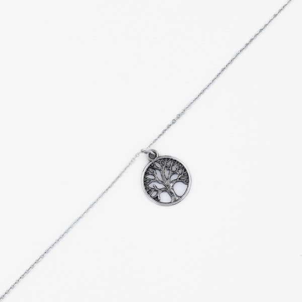 Oxidised Tree of Life Charm Anklet