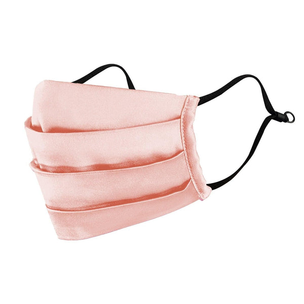 Adults Satin Pleated Mask (Pink, Silver, Light Pink)