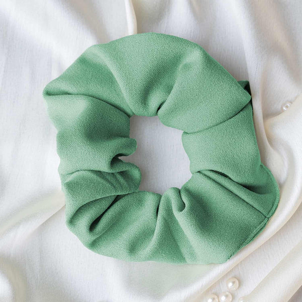 Pistachio Green Regular Crepe Knit Scrunchie