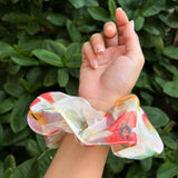 Poppy Blossom Oversized Organza Scrunchie