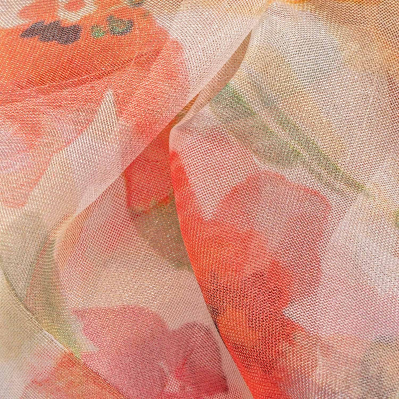 Poppy Blossom Oversized Organza Scrunchie