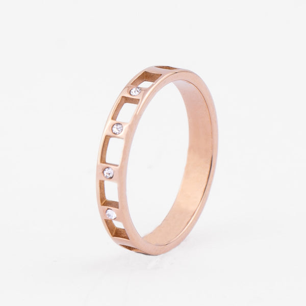 Rose Gold Eternity Stainless Steel Ring