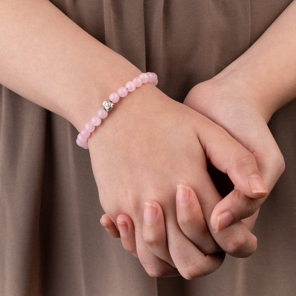 Rose Quartz Natural Stone Buddha Bracelet