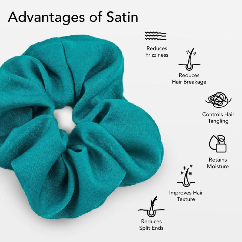 Royal Teal Regular Matte Satin Scrunchie