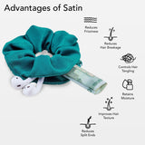 Royal Teal Secret Pocket Matte Satin Scrunchie