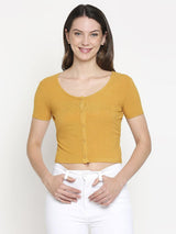 Yellow Cotton Crop Top