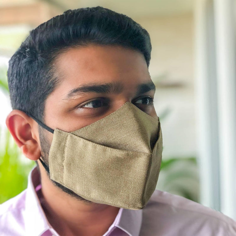 Adults Linen Delta Mask (Sand, Brown, Black)