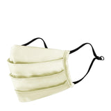 Pearl White Adults Satin Pleated Mask