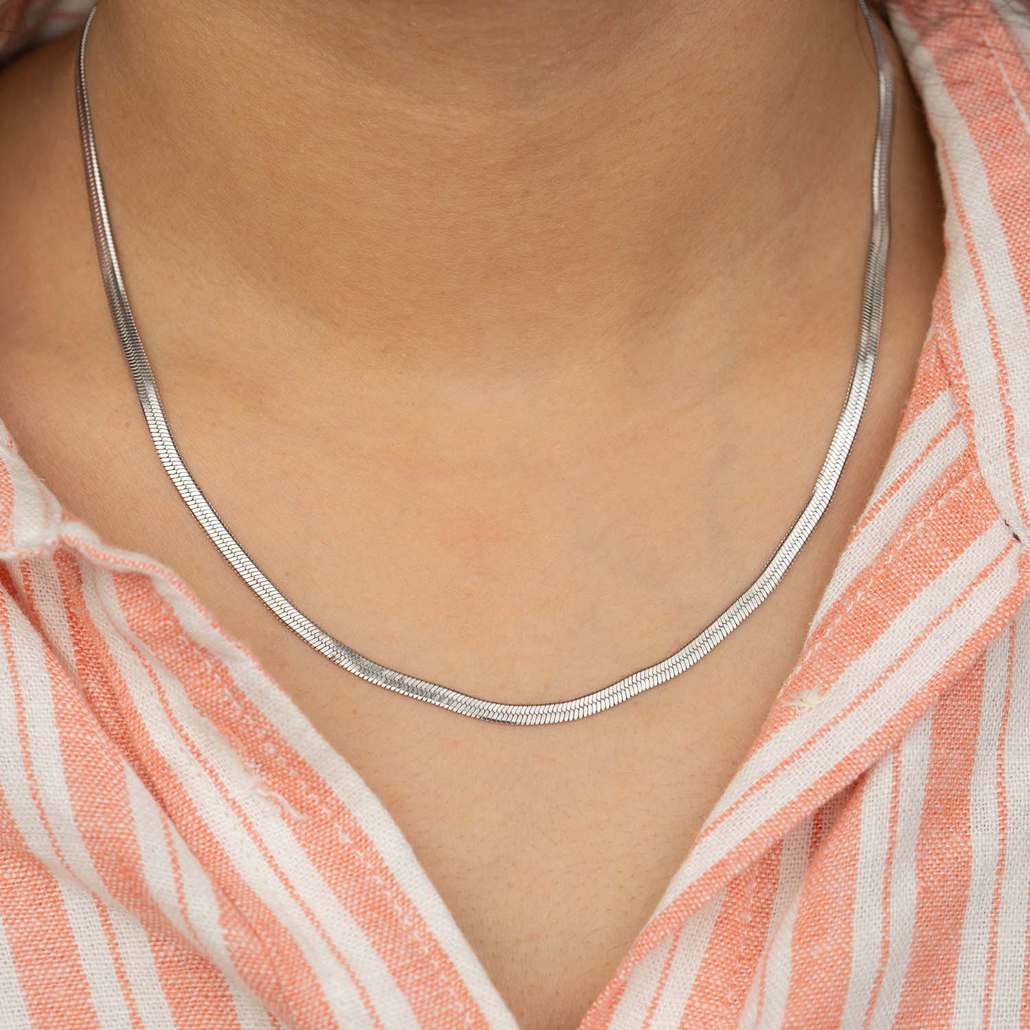 W Premium Jewellery Necklace Snake Chain Silver
