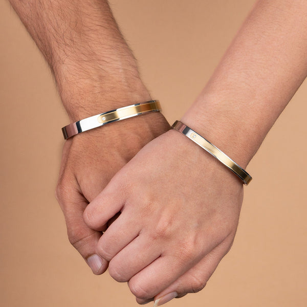 Thor Silver Gold Couple Bracelet