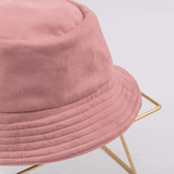Reversible Suede Bucket Hat (Blue, Pink)