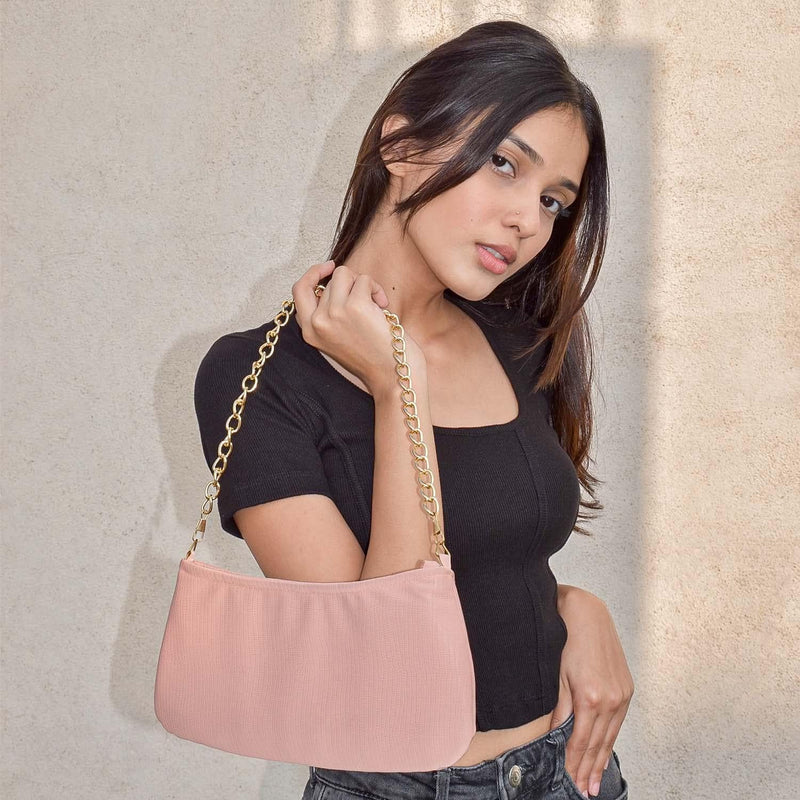Dahlia Pink Soft Matte Baguette Bag