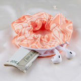Pumpkin Spice Secret Pocket Satin Scrunchie