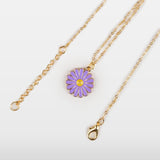 Purple Daisy Charm Necklace