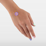 Purple Daisy Charm Bracelet