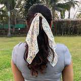 Yellow Meadow Skinny Scarf Scrunchie